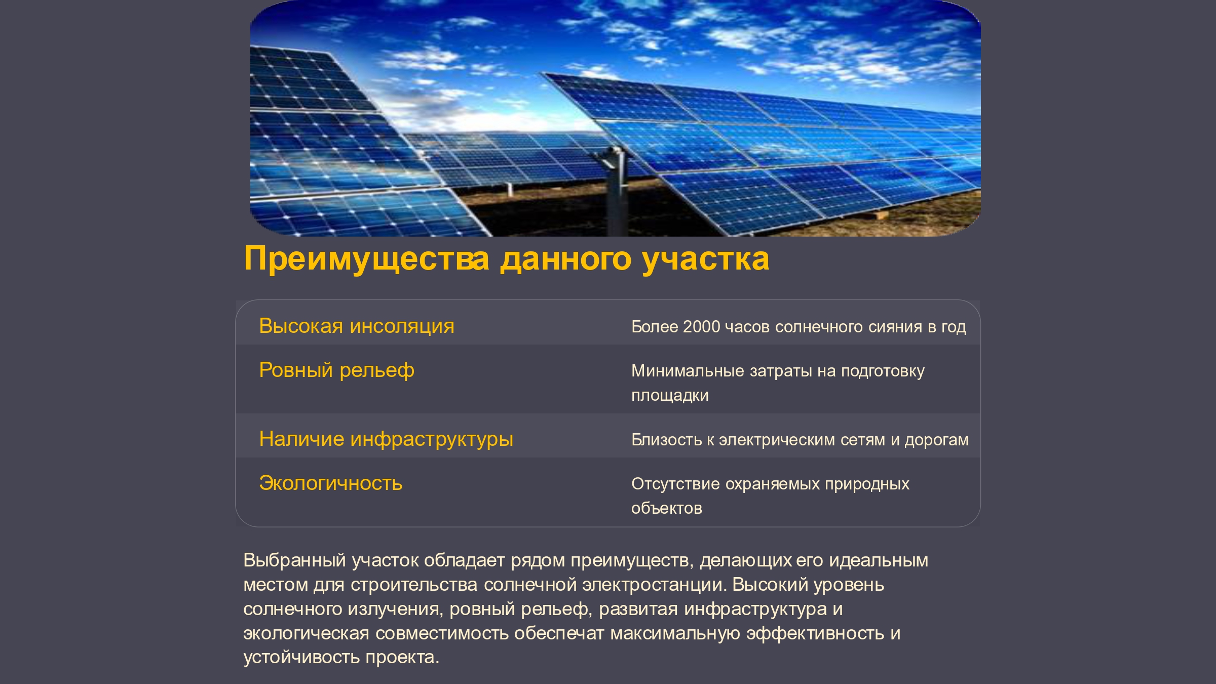 Проект будівництва сонячної електростанції